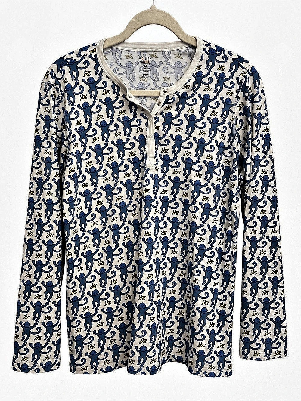 Authentic Roller Rabbit Blue Monkey
Pajama Henley Top Only